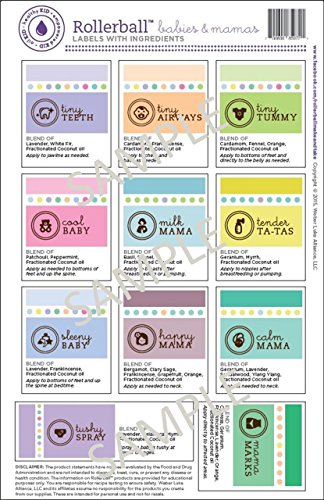 Roller Ball Babies & Mamas Essential Oil Make And Take Workshop Kit - Includes Labels, Recipes, Postcards & Tip Sheet For Up To 10 People - Everything You Need To Host A DIY How To Class
