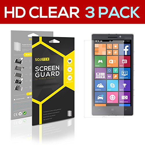 SOJITEK Nokia Lumia 930 Premium Ultra Crystal High Definition (HD) Clear Screen Protector [3-Pack] - Lifetime Replacements Warranty + Retail Packaging