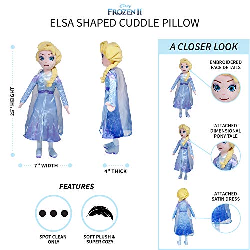 Franco Kids Bedding Super Soft Plush Cuddle Pillow Buddy, One Size, Disney Frozen 2 Elsa