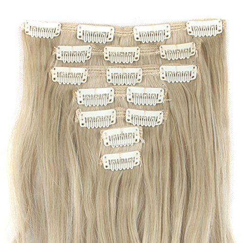 3-5 Days Delivery 7Pcs 16 Clips 23-24 Inch Thick Curly Straight Full Head Clip in on Double Weft Hair Extensions 20 Colors