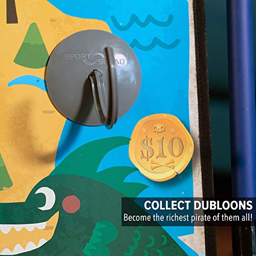 Sport Squad Pirate Hook Ring Toss - Indoor & Outdoor Ring Toss Games for Kids and Adults - Portable Pirates Ring Toss Game - Great for Pirate Themed Birthday Parties - Incl. 3 Purple & 3 Orange Rings - Thumbnail 3