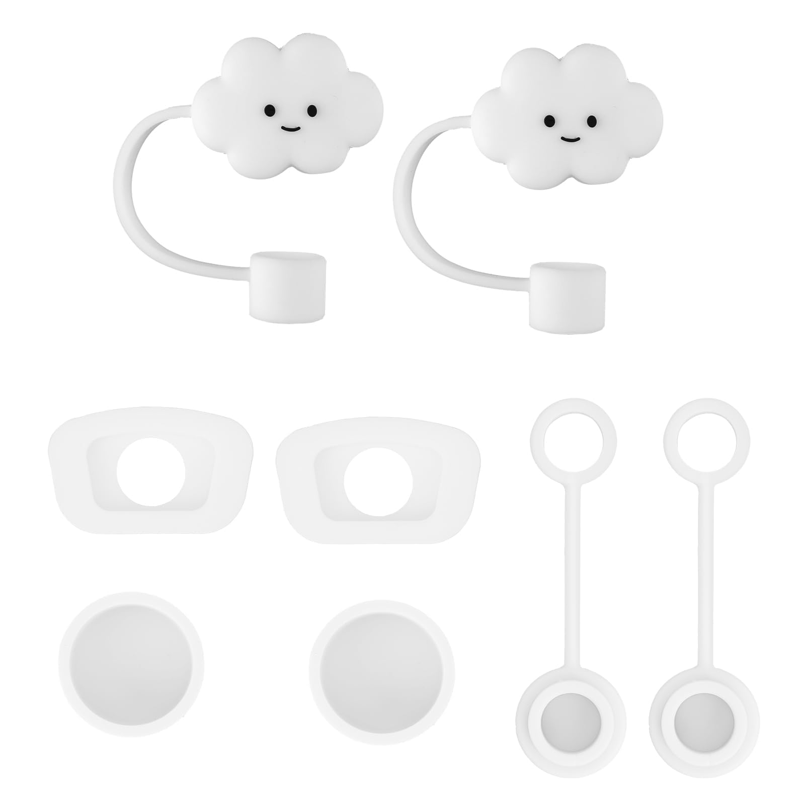 2 PCS Cloud Straw Cover Cap, 6 PCS Silicone Spill Stopper for Stanley Cup, Square and Round Leak Stopper Compatible With Stanley Cup 1.0 40oz/30 oz
