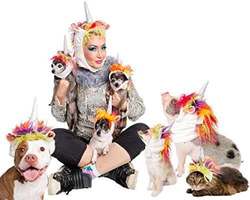 Pet Krewe Dog Unicorn Hat - Unicorn Horn for Dogs - Fits Most Dogs and Cats, Neck Size 13” - 32” - Perfect for Halloween, Parties, Photoshoots, Gifts for Dog Lovers