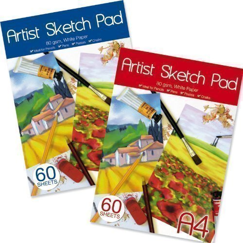 Buy A4 Artists Sketch Cartridge Paper Pad 80gsm 60 Sheets Ideal Chalks