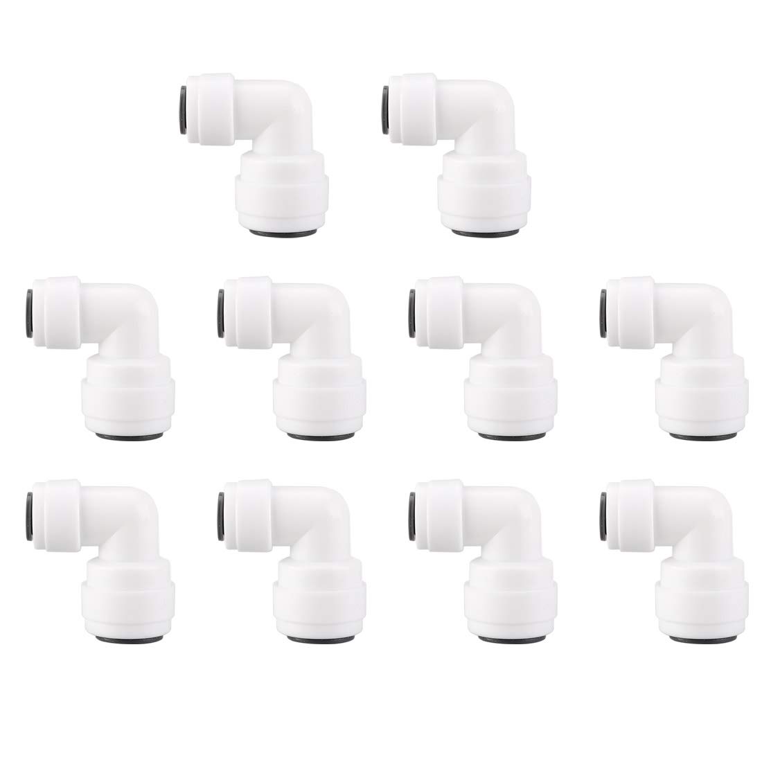 Sourcing Map 10pcs 1/4 Inch to 3/8 Inch Quick Connect Tube Fittings for RO Systems