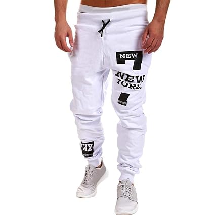 Btruely Jogginghose Herren Winter Sportwear Gym Workout Trainingshose Fitnesshose Drucken Freizeithosen Hip Hop Hosen Männer 