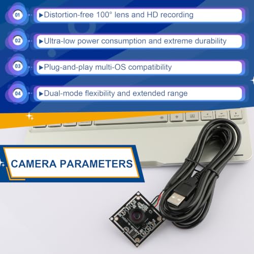 ov9732 Camera Module 100 Degree for Car Darts Camera System 3 Set 1280 x 720 30fps Face Detection Picture Capture 2M Cable USB 2.0 Output Phone