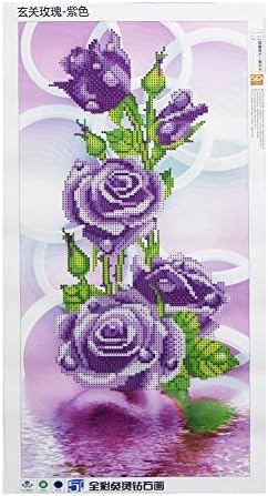 Mingo DIY 5D Diamond Embroidery Painting Purple Rose Flower Cross Stitch Home Wall Decor