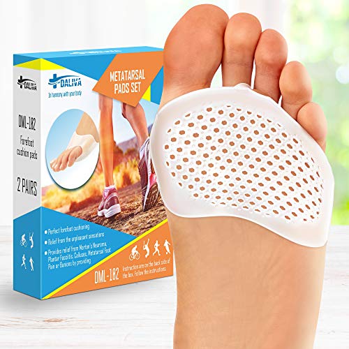 Ball of Foot Cushions (2 Pairs) Metatarsal Pads Soft Gel Forefoot