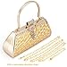 LONGBLE Women Clutch Bag Rhinstone Bowkont and Tassels Decorative Sparkling Vintage Classic Evening Shoulder Bag Girls Ladies Gold Elegant Compact Handbag Purse For Weddings Parties Ceremony (Gold)