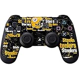 Skinit NFL Pittsburgh Steelers PS4 Controller Skin - Pittsburgh Steelers - Blast Dark Design - Ultra Thin, Lightweight Vinyl Decal Protection