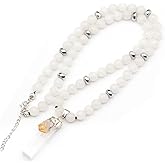 ElisaJewelryArt - Natural Raw Selenite With Tourmaline Crystal Beaded Necklace Genuine Selenite Gemstone Protection Stone Clasp Closure Necklace Unisex Necklace