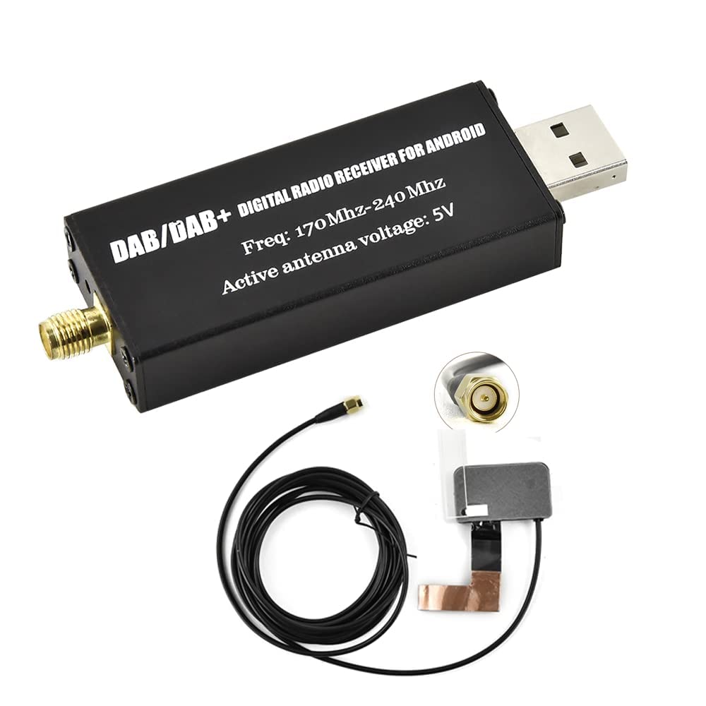 SIXWIN DAB/DAB+ Digital Radio Receiver Adapter with Antenna, USB Dongle for Most Android Car Stereo