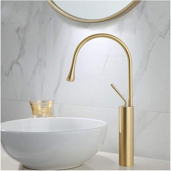 Bad Becken Wasserhahn Gebürstet Gold Messing Mixer Massivem Kupfer