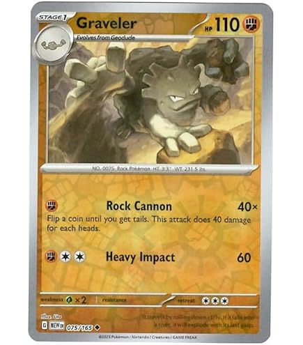 Amazon.com: Pokemon - Geodude 074/165 - Pokemon 151 - Reverse Foil
