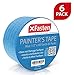 XFasten Professional Blue Painters Tape, Multi-Use, 1/2-Inch by 60-Yard, Pack of 6, Masking Tape Blue primary