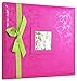 MCS MBI 13.5x12.5 Inch Embossed Gloss Brights Scrapbook Album with 12x12 Inch Pages, Pink (866920)