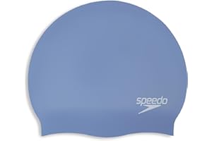 Speedo Unisex Adult Long Hair Solid Silicone Swim Cap - Curious Blue, One Size