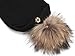 Marino Slouchy Beanie Hat for Women –Warm Winter Hat- Cashmere Blend - Rabbit Fur Pompom