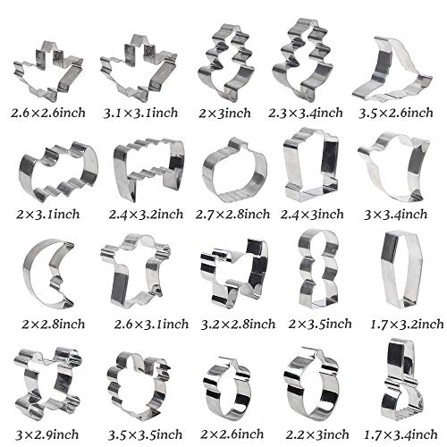image for BAKHUK 20pcs Halloween Cookie Cutters, Thanksgiving Mix Set - Fall Bis