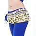 BellyLady Multi-Row Gold Coins Belly Dance Skirt Wrap & Hip Scarf-NavyBlue