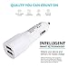 iPad Air 2 Car Charger Apple MFi Certified 3 Feet Lightning to USB Charging Cable Cord + 2 Port 3.1A USB Car Adapter for Apple iPad Air 2, Air and more