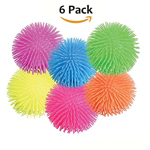 Puffer balls - 6 pack assorted colors, blue, green, ora…
