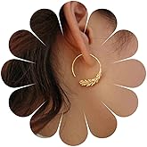 Iaceble Bohemia Leaf Hoop Earrings Large Hoop Dangle Earrings Olive Leaf Huggies Earrings Gold Leaf Round Earrings Thin Hoop Earrings Jewelry for Women