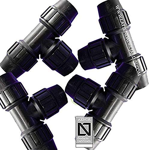 Pack of 4 x Synthetic Tea 20 mm AENOR certified product used in 20mm PE pipes for plumbing, irrigation and construction use.