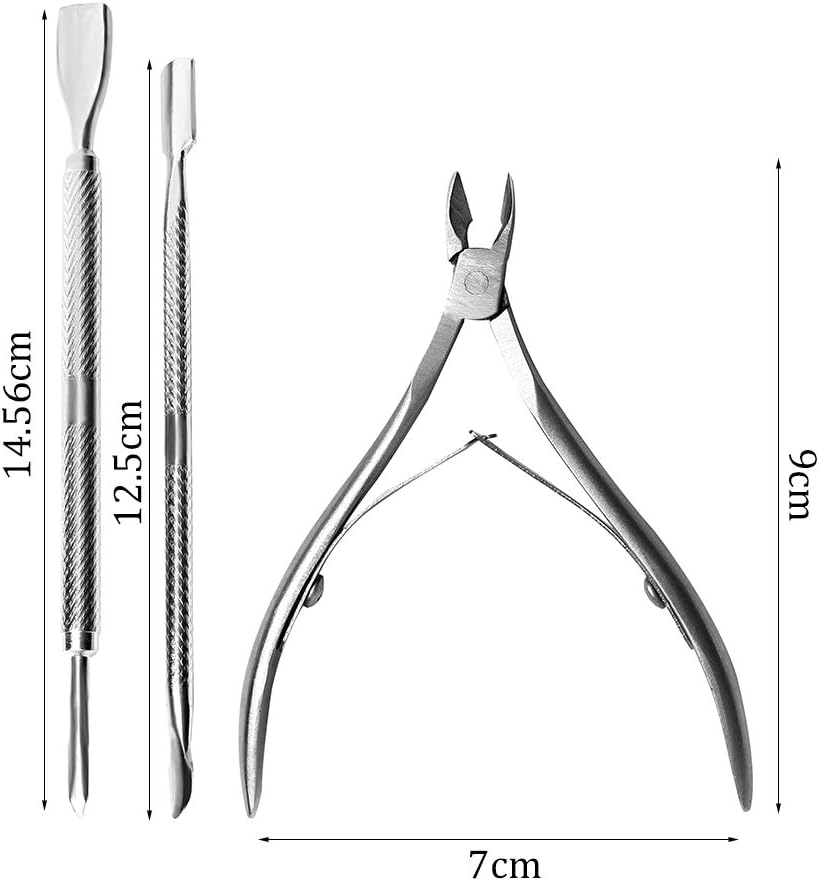 WODE Shop 5 Pack Manicure Pedicure Care Tool Kit, Practical Nail Art Tools Cuticle Cutter Trimmers Nipper Clipper Dead Skin Callus Removal Fork Cuticle Trimmer Removal Pusher and Spoon Nail Cleaner: Health & Personal Care