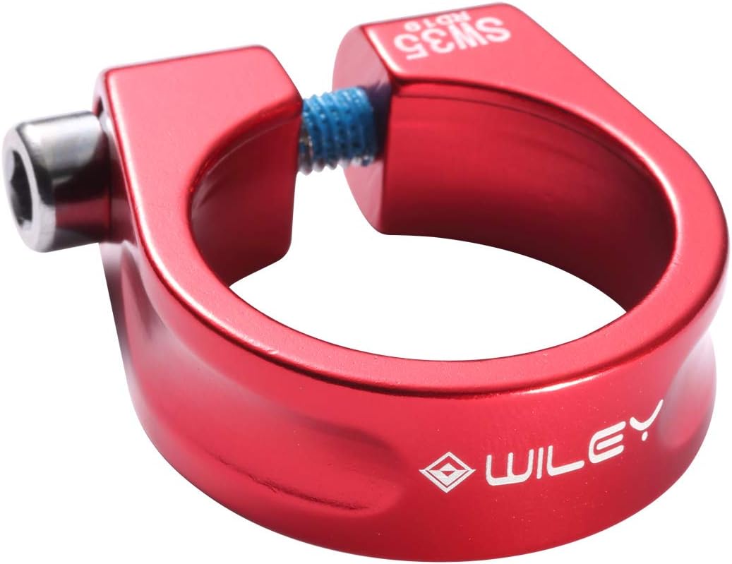 wilethreeMTB Road bicycle Seat Post Clamp Aluminium Alloy 31.8mm 34.9mm Red/Black/Blue
