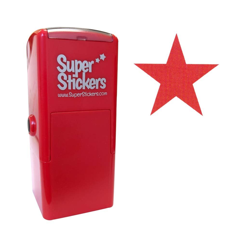 SuperStickers Pre-Inked Stamper for marking - Red Star Design
