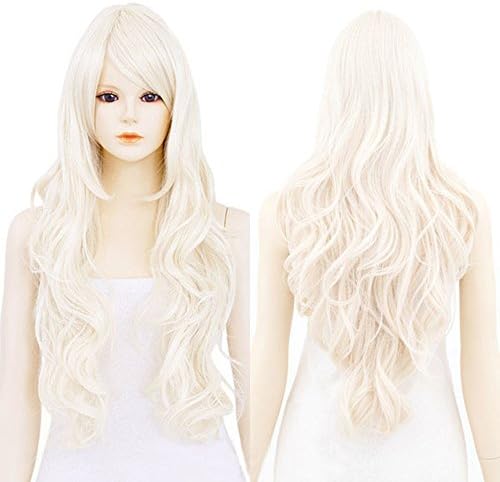 Honey Wave Japanese Heat resistant Synthetic Long Wavy Curly Hair Lolita Cosplay Wig Ivory