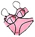 MUXILOVE Women Structured Bright Wet Suit Neoprene Bikini Swimsuit Swimwear Pink Small