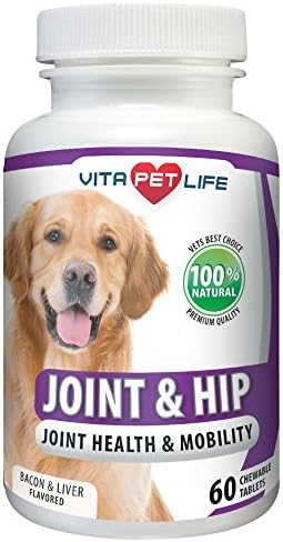 Glucosamine for Dogs, Joint and Hip Support for Dogs, MSM, Chondroitin, Pain Relief from Arthritis, Joint Inflammation and Dysplasia, Promotes Healthy Cartilage and Mobility, 100% Natural (60 chews)