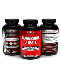 Cápsulas de citrato de magnesio puro 0.04 oz suplemento de magnesio con magnesio elemental, 120...