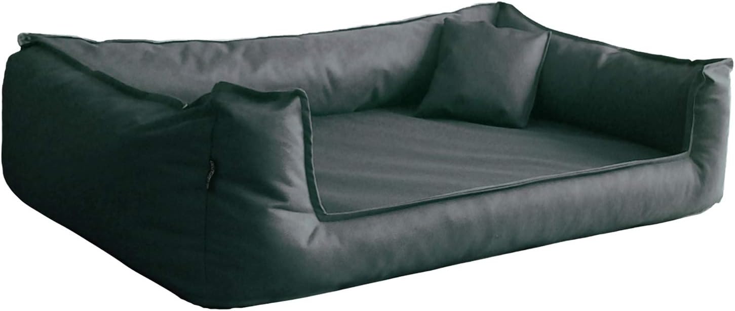 tierlando Orthopedic Dog Bed Goofy Visco ~ Incl. Mattress ~ Polyester Dog Sofa M L XL XXL XXXL 90-185 cm 30 Colours - graphite/grey, L 100cm