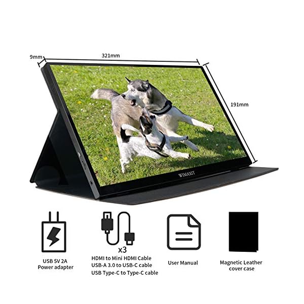 WIMAXIT-14-Inch-Touch-Portable-Monitor19201080-Full-HD-IPS-Extend-Computer-Display-Screen-with-98-sRGB-2-USB-C-Ports-400cdm2Mini-HDMI-Dual-Speaker-PC-Monitor-Include-Smart-Cover-for-Laptop-PC WIMAXIT 14 Inch Portable Monitor for Laptop,1920×1080 FHD IPS Touch Gaming monitor with 98% sRGB &2 USB C Ports, VESA…