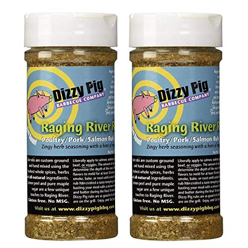 Dizzy Pig Barbecue Company Raging River Salmon Seasoning (8oz Shaker, Two Pack)
