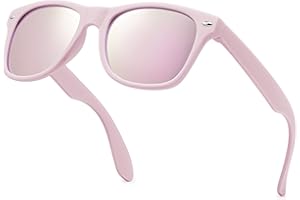 LEICO FASHION Kids Polarized Retro Sunglasses for Boys Girls Age 3-12 Shatterproof UV Protection Toddler Children Sun Glasses