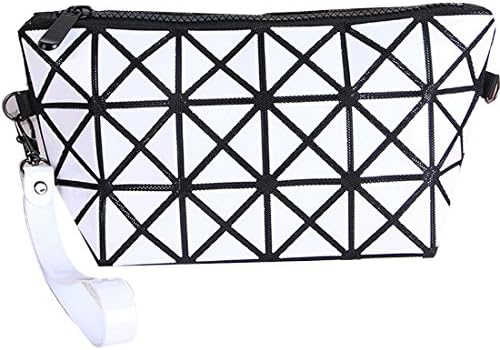 Cosmetic Bag Portable Women Makeup Storage Bags for Travel Purse Case (white)