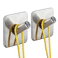 Kabter Towel Robe Hook 3M Self Adhesive Brushed Stainless Steel (Pack of 2)