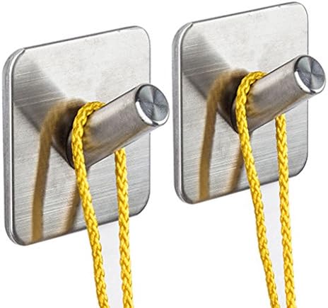 Kabter Towel Robe Hook 3M Self Adhesive Brushed Stainless Steel (Pack of 2)
