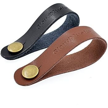 CLOUDMUSIC Ukulele Strap Guitar Strap Button Headstock Adapter 2pcs For Soprano Concert Tenor Baritone Ukulele Acoustic Guitar (black & brown)