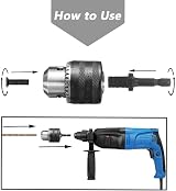 Mesee 1.5-13mm Drill Chuck Adapter 1/2-20UNF Hex Shank Chuck Key view 5