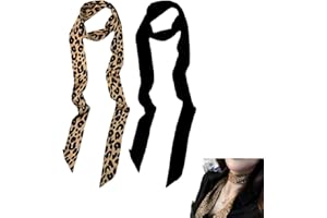 Leopard Neck Scarf Silk Neck Sacrves Lightweight Leopard Scarf for Women Long Thin for Hair Scarf Leopard Print Neckerchief f