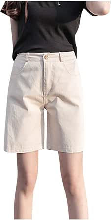 VOWUA Womens Relaxed-fit Bermuda Shorts 