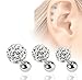 BodyJ4You 3PCS Crystal Ball Tragus Bar Piercing Set 16 Gauge 1.2mm Cartilage Helix Ear Piercing Barbell
