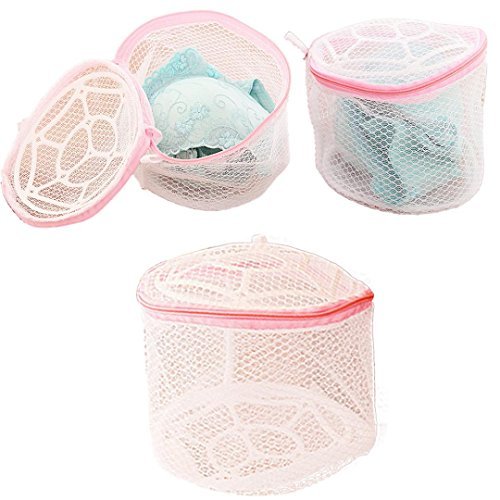DDLBiz Fashion New Underwear Bra Sock Laundry Washing Mesh Zip Bag Aid Net(Rose)