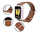 JSGJMY Apple Watch Band 38mm Genuine Leather Wrist Strap Replacement Bracelet with Stainless Metal Clasp for iWatch Series 2/Series 1/ Edition/Sport(Light Brown+Rose gold Clasp)
